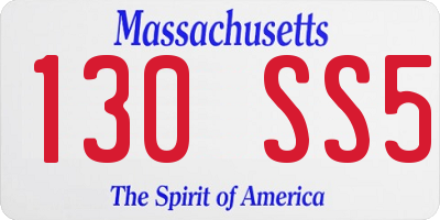 MA license plate 130SS5