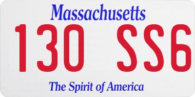 MA license plate 130SS6