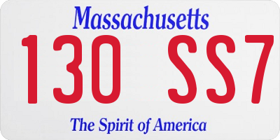 MA license plate 130SS7