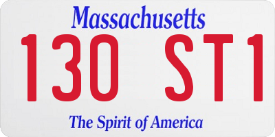 MA license plate 130ST1