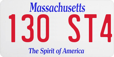 MA license plate 130ST4