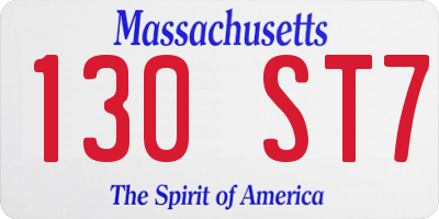 MA license plate 130ST7