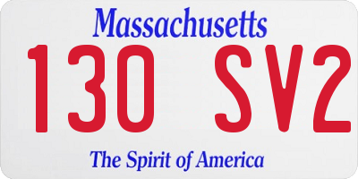 MA license plate 130SV2