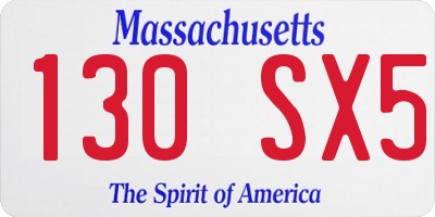 MA license plate 130SX5
