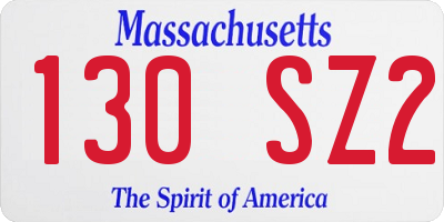 MA license plate 130SZ2