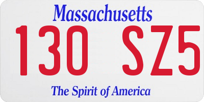 MA license plate 130SZ5