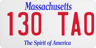 MA license plate 130TA0
