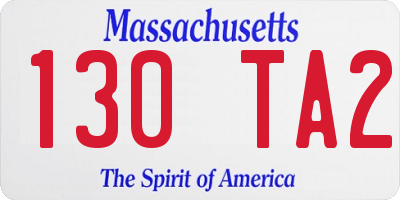 MA license plate 130TA2