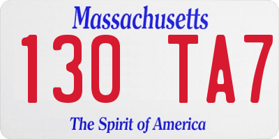 MA license plate 130TA7