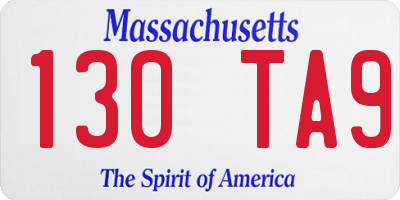 MA license plate 130TA9