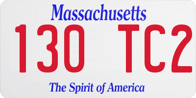 MA license plate 130TC2