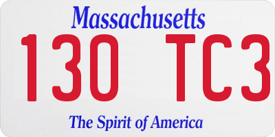 MA license plate 130TC3