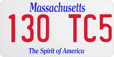 MA license plate 130TC5