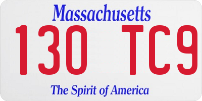MA license plate 130TC9