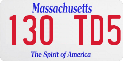 MA license plate 130TD5