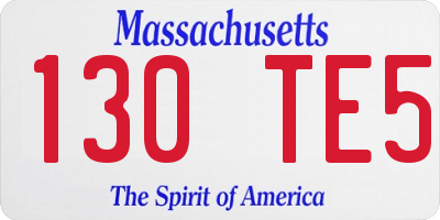 MA license plate 130TE5