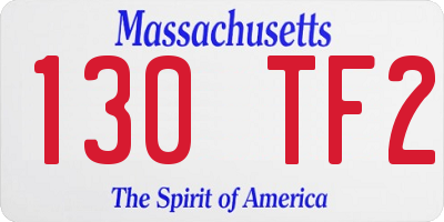 MA license plate 130TF2