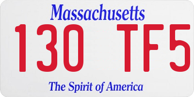 MA license plate 130TF5