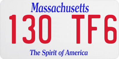 MA license plate 130TF6