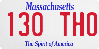 MA license plate 130TH0