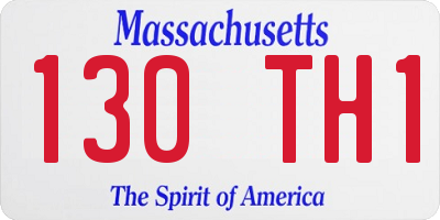 MA license plate 130TH1