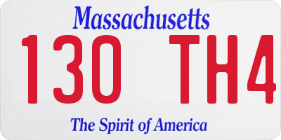 MA license plate 130TH4