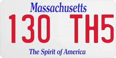 MA license plate 130TH5