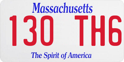 MA license plate 130TH6