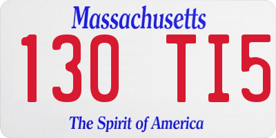 MA license plate 130TI5