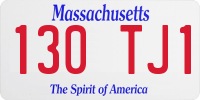 MA license plate 130TJ1