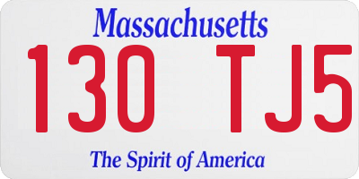MA license plate 130TJ5