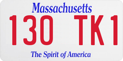 MA license plate 130TK1