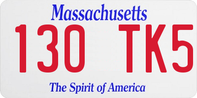 MA license plate 130TK5
