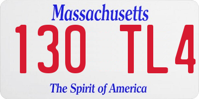 MA license plate 130TL4
