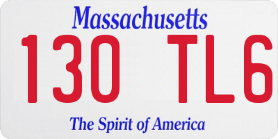 MA license plate 130TL6