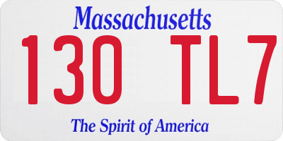 MA license plate 130TL7