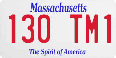 MA license plate 130TM1