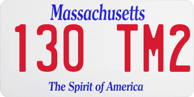 MA license plate 130TM2
