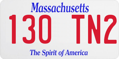 MA license plate 130TN2