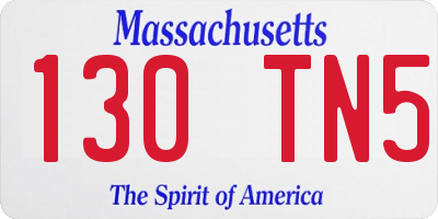 MA license plate 130TN5