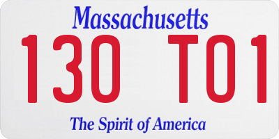 MA license plate 130TO1