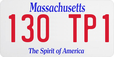 MA license plate 130TP1