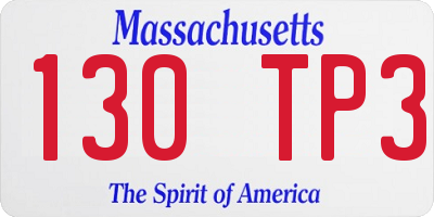 MA license plate 130TP3