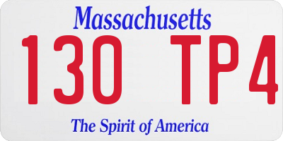 MA license plate 130TP4