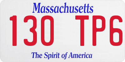 MA license plate 130TP6
