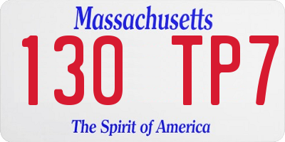 MA license plate 130TP7