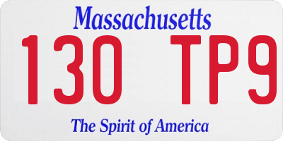 MA license plate 130TP9