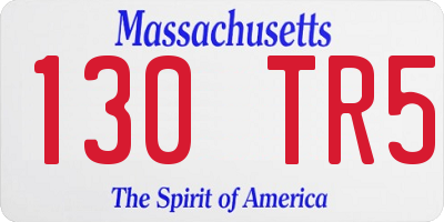 MA license plate 130TR5