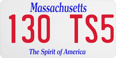 MA license plate 130TS5