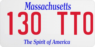 MA license plate 130TT0